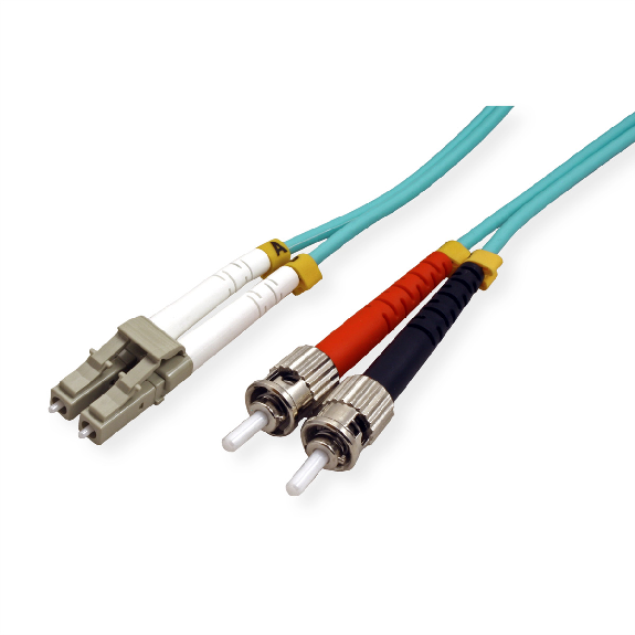 VALUE Câble FO 50/125µm, LC/ST, OM3, turquoise, 2 m VALUE Câble FO 50/125µm, LC/ST, OM3, turquoise, 2 m-Lire la description
