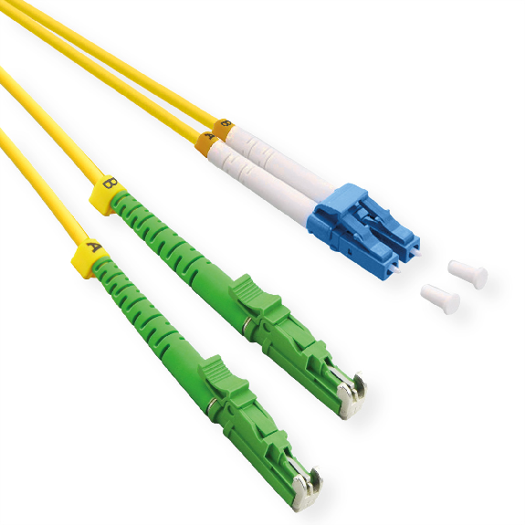 ROLINE Câble FO duplex 9/125µm, OS2, LSH APC / LC UPC, LSOH, jaune, 5 m-Lire la description