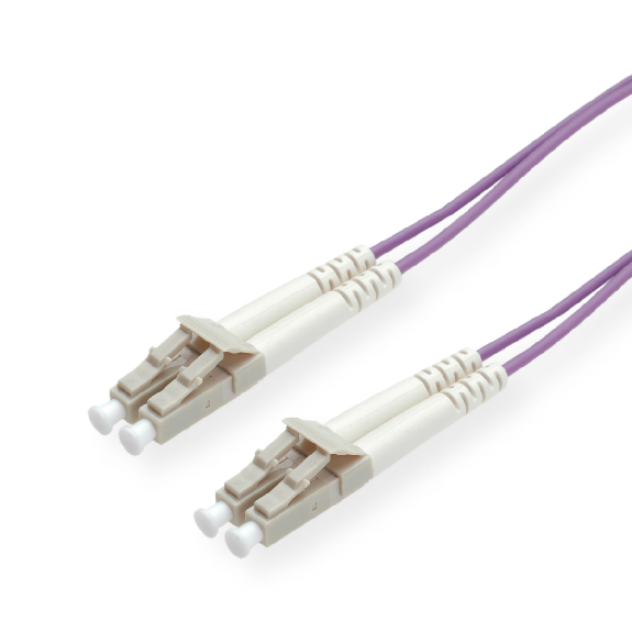 ROLINE Câble FO 50/125µm, LC/LC, OM4, violet, 1 m-Lire la description