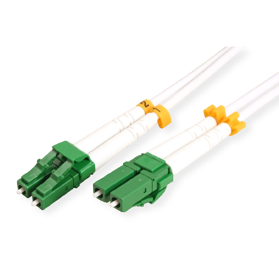 ROLINE Cordon FO duplex OS2, Singlemode 9/125µm LC-APC/LC-APC, armé d'acier, LSOH, blanc, 15 m-Lire la description