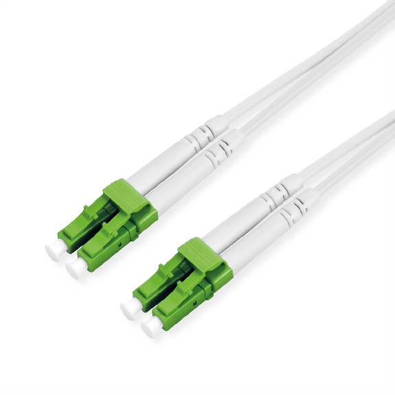 ROLINE Cordon FO duplex OS2, Singlemode 9/125µm LC-APC/LC-APC, armé d'acier, LSOH, blanc, 15 m-Lire la description
