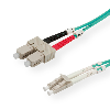 ROLINE LWL-Kabel 50/125µm OM3, LC/SC, türkis, 0,5 m