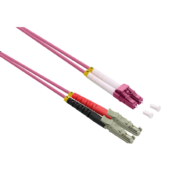 ROLINE LWL-Kabel duplex 50/125µm OM4, LSH/LC, LSOH, violett, 0,5 m-Beschreibung lesen