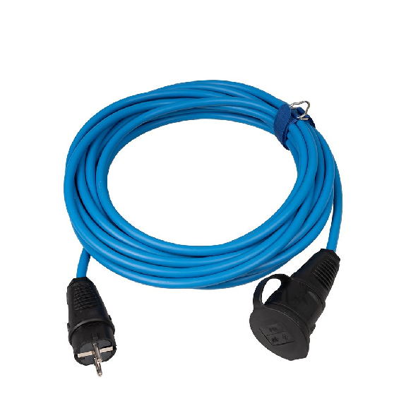 Schutzkontakt-Verlängerung H07RN-F 3 G 1,5 mm², 10 m, blau mit Deckel am Band SiRoX-Beschreibung lesen