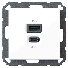 USB-A/C Unterputz-Lader Kombi, Power Delivery (PD), 45 W und 15 W