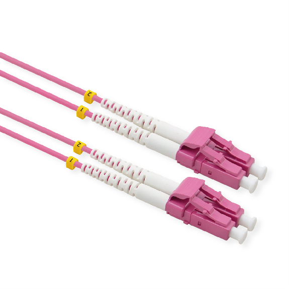VALUE LWL-Kabel 50/125µm OM4, LC/LC, Low-Loss-Stecker, violett, 7 m-Beschreibung lesen