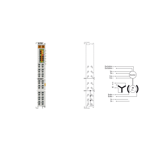 Terminale EtherCAT EL7201, interfaccia di movimento a 1 canale, servomotore, 48 V DC, 2,8 A, resolver-Leggi tutto