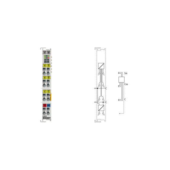 EL5021 | Terminal EtherCAT, interface codeur 1 canal, SinCos, 1 VPP-Lire la description