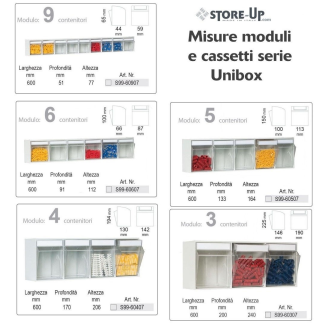 Scaffale professionale a parete con 117 cassetti trasparenti-Leggi tutto