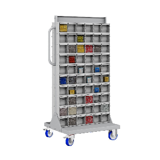 STORE-UP Portaminuteria con 120 cassetti trasparenti inclinati e maniglia ergonomica-Leggi tutto