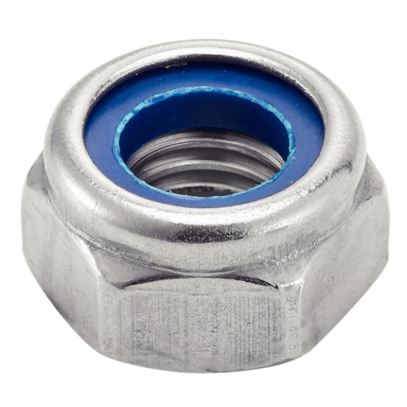 Écrou hexagonal frein indésserrable avec bague nylon inox A2 DIN 985 M10 boîte de 100 - ACTON - 6260210-Lire la description
