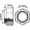 Écrou hexagonal, autofreiné  - Vendu par: 100 | D (mm): 12 | S (mm): 19 | L (mm): 12