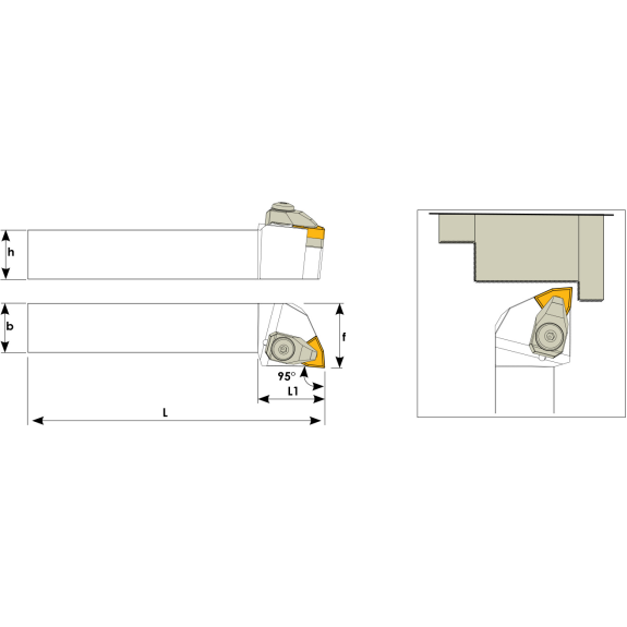 Klemmhalter DWLNL 3232 P08 ohne Innenkühlung für WN-- 0804 Wendeplatten-Beschreibung lesen