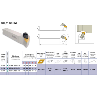 Klemmhalter DDHNL 3232 P15 ohne Innenkühlung für DN-- 1506 Wendeplatten-Beschreibung lesen