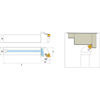 Klemmhalter PWLNL 2525 M06 mit Innenkühlung für WNMG 0604 Wendeplatten-Beschreibung lesen