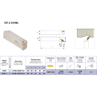 Klemmhalter SVHBL 2525 M16 ohne Innenkühlung für VBMT 1604 Wendeplatten-Beschreibung lesen