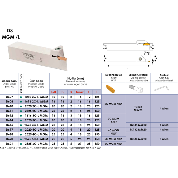 Stechklemmhalter für 3C MGM Wendeplatten Höhe 25mm-Beschreibung lesen