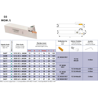 Stechklemmhalter für 5C MGM Wendeplatten Höhe 25mm-Beschreibung lesen