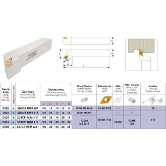 Klemmhalter SDJCR 1010 J07 ohne Innenkühlung für DCMT 0702 Wendeplatten-Beschreibung lesen
