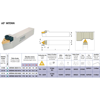 Klemmhalter MTENN 3232 P22 ohne Innenkühlung für TN-- 2204 Wendeplatten-Beschreibung lesen