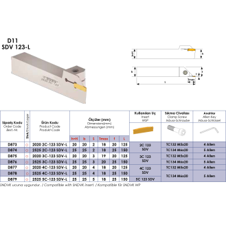 Stechklemmhalter links für 123 4C Wendeplatten Höhe 20mm-Beschreibung lesen