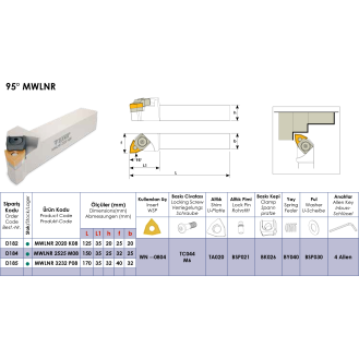 Klemmhalter MWLNR 3232P08 ohne Innenkühlung für WN-- 0804 Wendeplatten-Beschreibung lesen