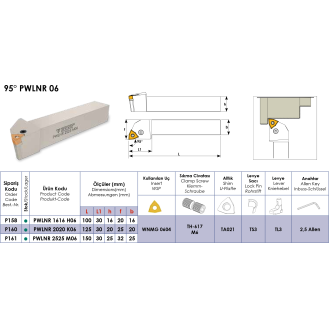 Klemmhalter PWLNR 1616 H06 ohne Innenkühlung für WNMG 0604 Wendeplatten-Beschreibung lesen