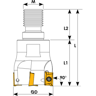 Einschraubfräser für APXT 1003 Wendeplatten Durchmesser 42mm-Beschreibung lesen