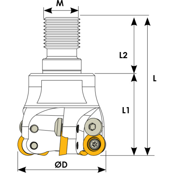 Einschraubfräser für RDMT 12T3 Wendeplatten Durchmesser 25mm-Beschreibung lesen