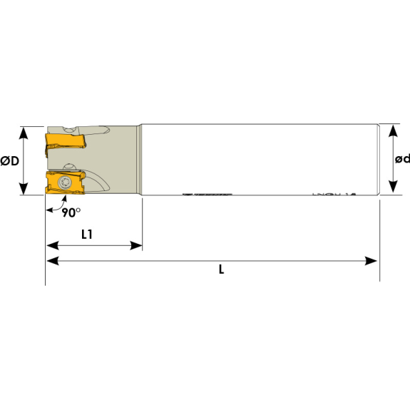 Schaftfräser für LNGU 15T6 Wendeplatten Durchmesser 25mm-Beschreibung lesen