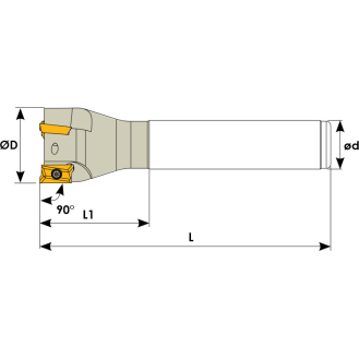 Schaftfräser für APKT 1604 Wendeplatten Durchmesser 32mm und Länge 350mm-Beschreibung lesen