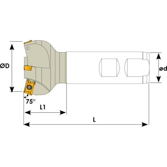 Schaftfräser für F75° APXT 1003 Wendeplatten Durchmesser 32mm-Beschreibung lesen