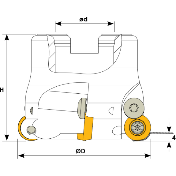 Rundplattenfräser für RHKW 0802 Wendeplatten Durchmesser 40mm-Beschreibung lesen