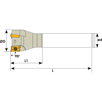 Schaftfräser für R390 1704 Wendeplatten Durchmesser 32mm und Länge 120mm-Beschreibung lesen