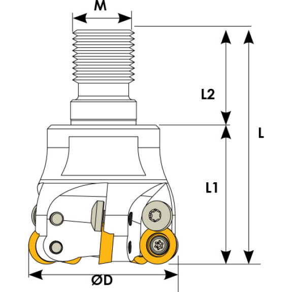 Einschraubfräser für RPMT 12 Wendeplatten Durchmesser 32mm und 3 Schneiden-Beschreibung lesen