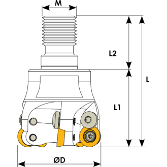 Einschraubfräser für RPMT 10 Wendeplatten Durchmesser 32mm und 3 Schneiden-Beschreibung lesen
