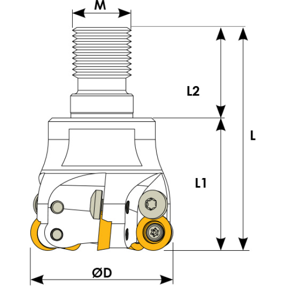 Einschraubfräser für RPMT 10-12 Wendeplatten Durchmesser 25mm und 3 Schneiden-Beschreibung lesen
