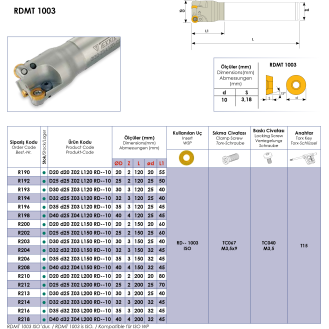 Schaftfräser für RDMT 1003 Wendeplatten Durchmesser 32mm und Länge 120mm-Beschreibung lesen