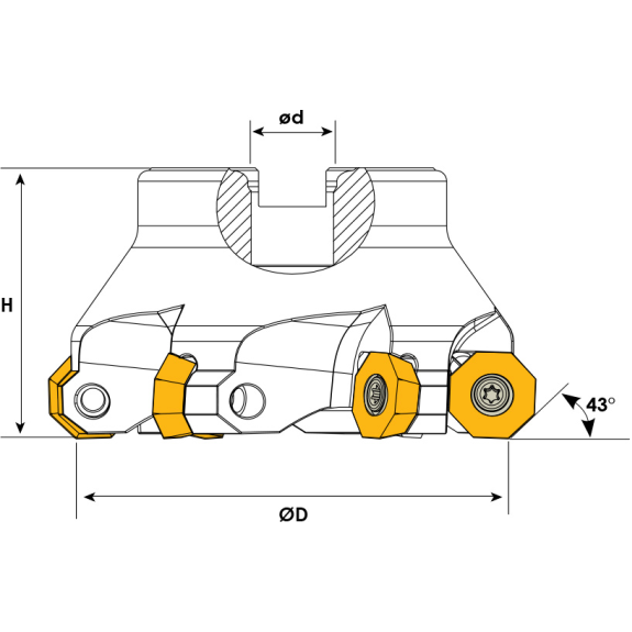Planmesserkopf für ODHT 0605 Wendeplatten Durchmesser 63mm-Beschreibung lesen
