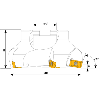 Eckmesserkopf für APKT 1604 und APXT 1003 Wendeplatten Durchmesser 63mm und 6 Schneiden-Beschreibung lesen