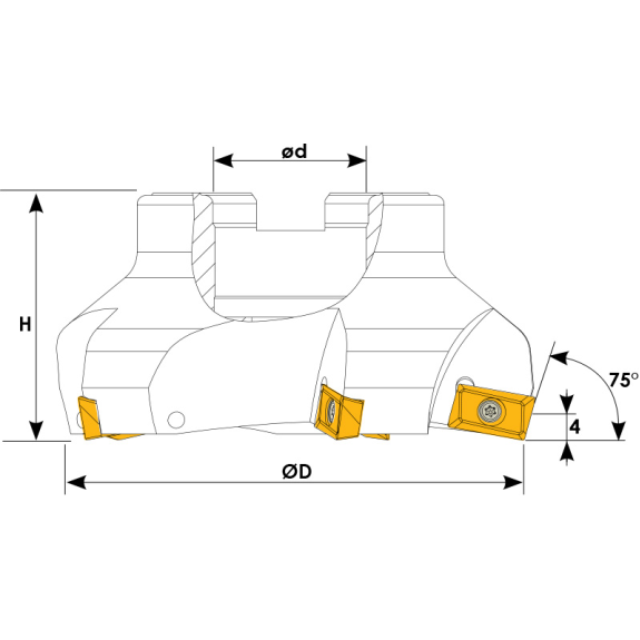 Eckmesserkopf für APKT 1604 und APXT 1003 Wendeplatten Durchmesser 63mm und 6 Schneiden-Beschreibung lesen