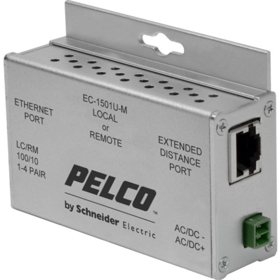Pelco EC-1501U-M, EthernetConnect Local or Remote Single Port Extender Cat5 with Pass Through PoE to 15 Watts Mini Case-Beschreibung lesen