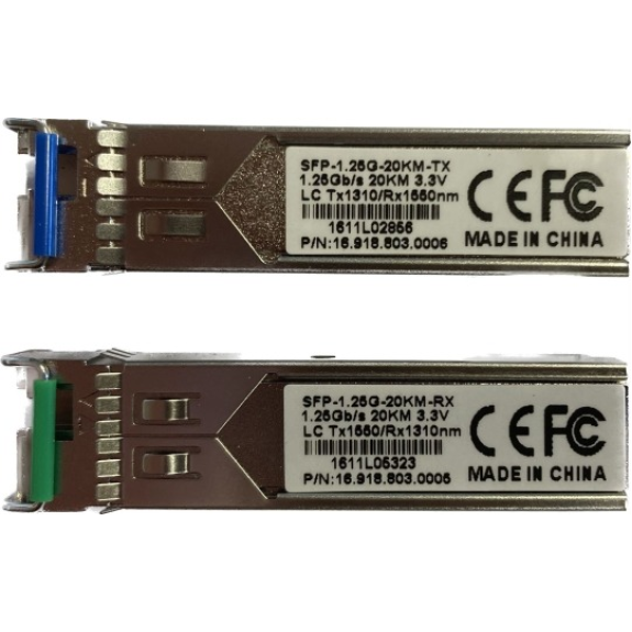 Utepo - SFP-1.25G-20km-RX+TX - Bundel - Singel Fiber - Singel Mode, - Glasfaser nach SFP Convertert Bundel - RX Receive-Beschreibung lesen