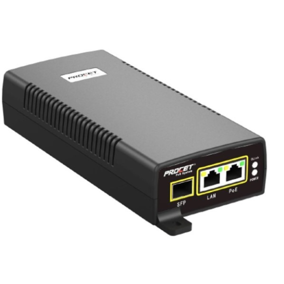 WiseNet SPO-6011, 60W / 1.1A HPoE injector, 2 x RJ45 port Connections / 1 x SFP port, 10/100/1000BASE-TRJ45 Interfaces-Beschreibung lesen