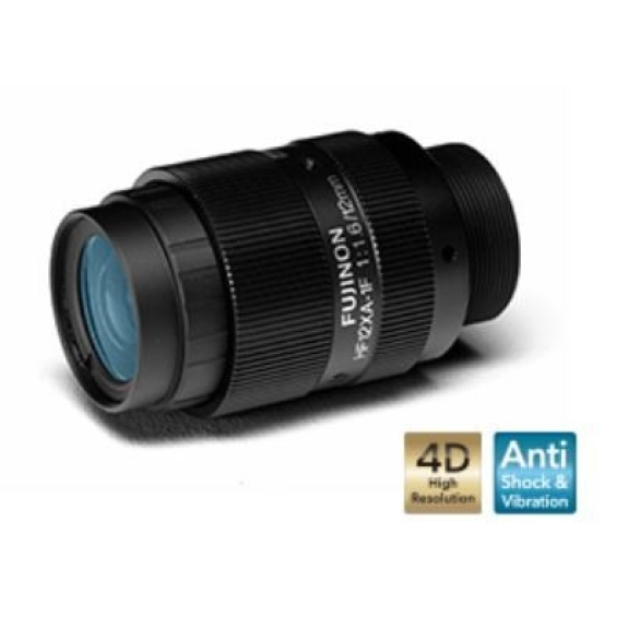 Fujinon HF12XA-1F, 2/3" 5MP Objektiv, 12mm, manuelle Blende, Anti Shock & Anti Vibration-Leer más