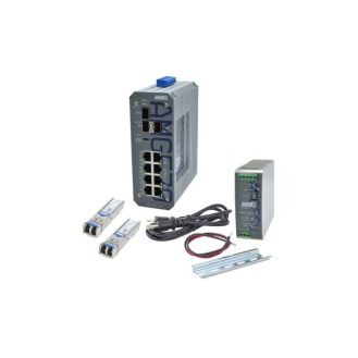 Industrieller 11 Port Managed PoE Switch Kit AMG570-4GBT-4G-3S-P360-KS1-Beschreibung lesen