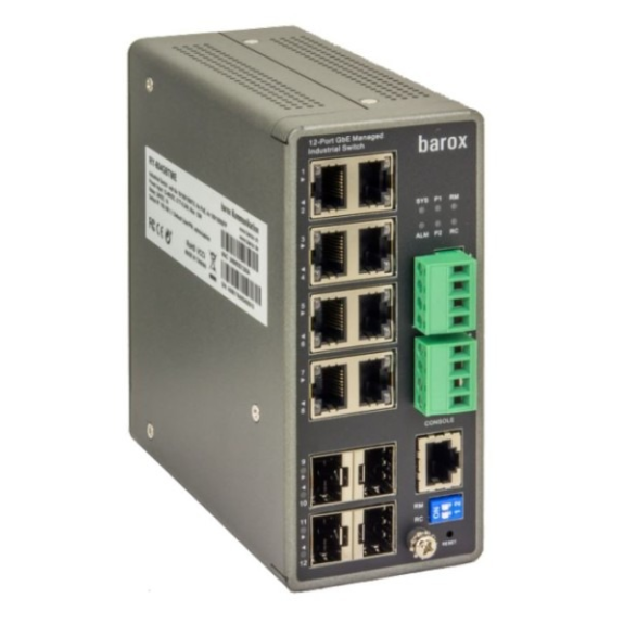 barox RY-804GBTME, Ethernet Switch DIN RAIL 8x10/100/1000TX, RJ45 4x 100/1000FX, 4SFP Managebar, Ringfähig, L3-Funktion barox RY-804GBTME, Ethernet Switch DIN RAIL 8x10/100/1000TX, RJ45 4x 100/1000FX, 4SFP Managebar, Ringfähig, L3-Funktion-Beschreibung lesen