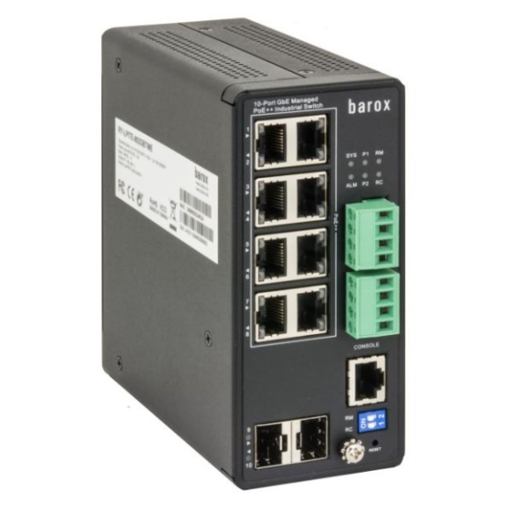 barox RY-LPITE-802GBTME, Switch für Hutschienenmontage, 1GBit/s, mit Management, statischem Routing und erweitertem Tem barox RY-LPITE-802GBTME, Switch für Hutschienenmontage, 1GBit/s, mit Management, statischem Routing und erweitertem Tem-Beschreibung lesen