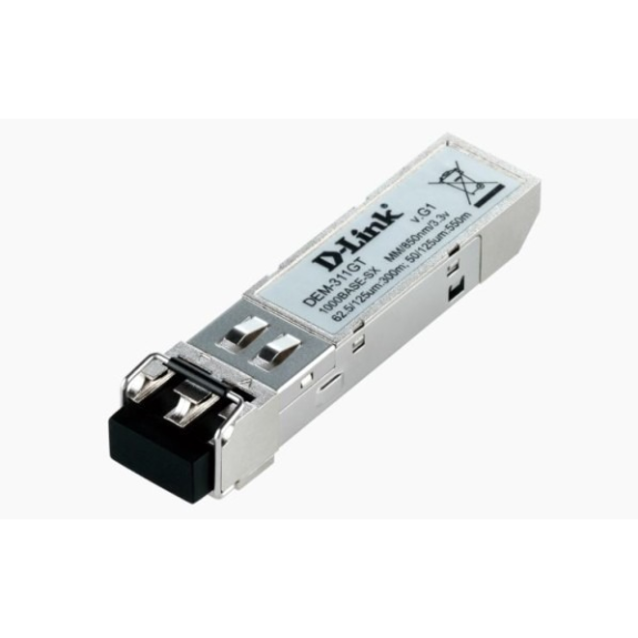 D-Link DEM-311GT, 1000 BASE-SX SFP, Multimode, 550 m, für DES/DGS-1210 und DGS-1510 Serie-Beschreibung lesen