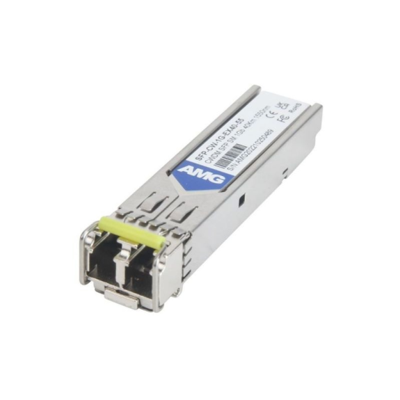 SFP-CW-1G-EX40-55 AMG Systems, SFP, 1Gb/s, Doppelfaser, Singlemode, 40km Reichweite Tx/Rx: 1550nm, LC, DDM, DWDM-Leer más